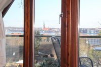 Blick aus der Wohnung &uuml;ber die Schlei nach Schleswig